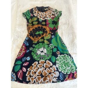 Burberry London England Floral Print‎ Short Sleeve Dress Women's Size 8